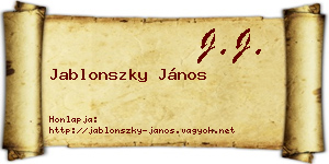 Jablonszky János névjegykártya