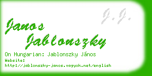 janos jablonszky business card